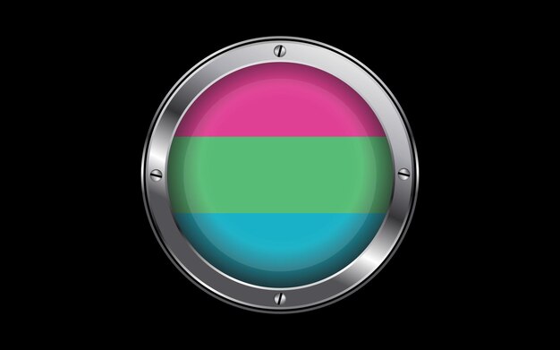 Polisexual lgbt orgullo bandera 3d insignia vector imagen