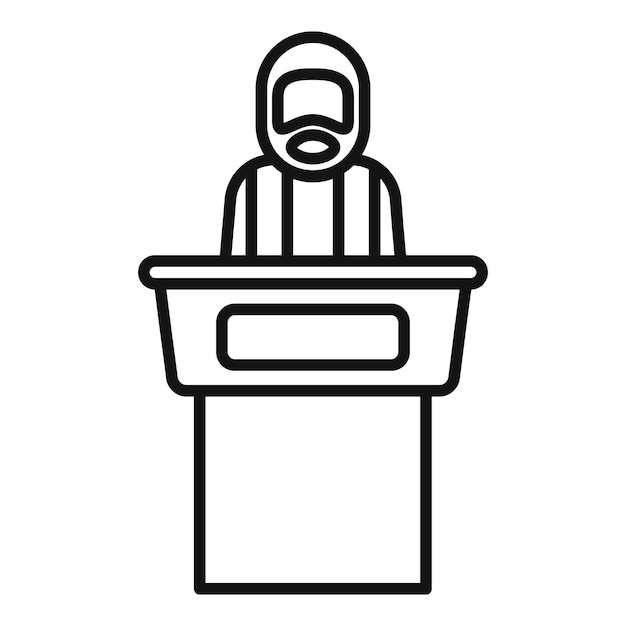 Político hablando en la tribuna icono esbozo de discurso político