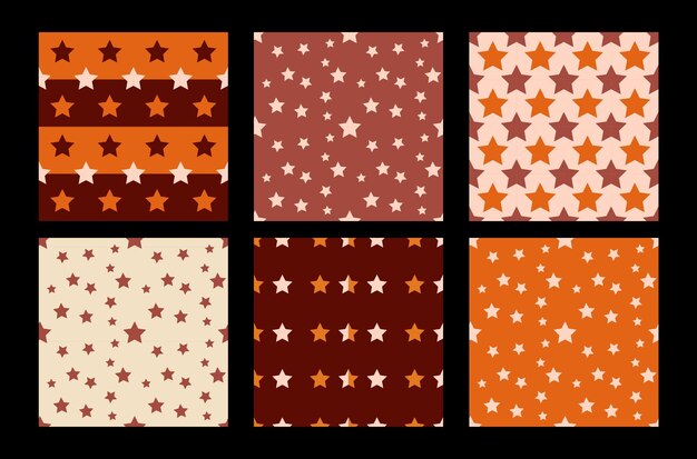 Polka Dots y Star Autumn caen sin costuras patrón de fondo con patrones decorativos sin costuras