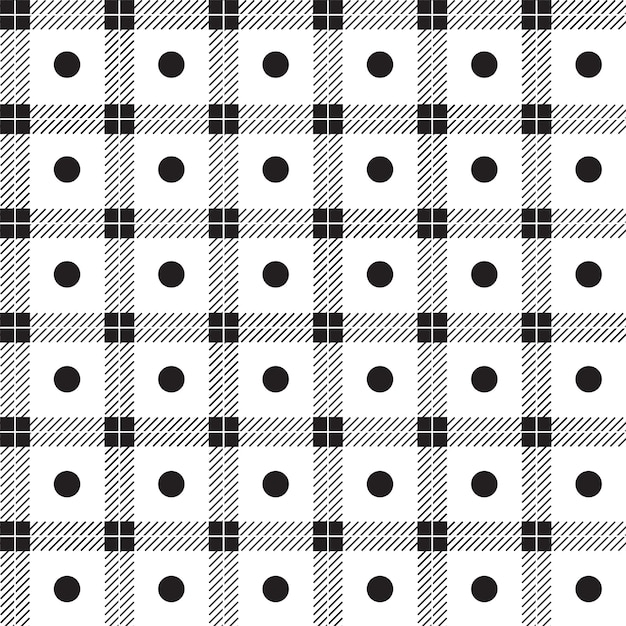 Polkadot Punto redondo Negro Blanco Gris Raya Línea Cuadros Tartán Buffalo Scott Patrón Estampado de fondo