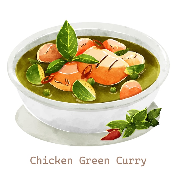Pollo al curry verde