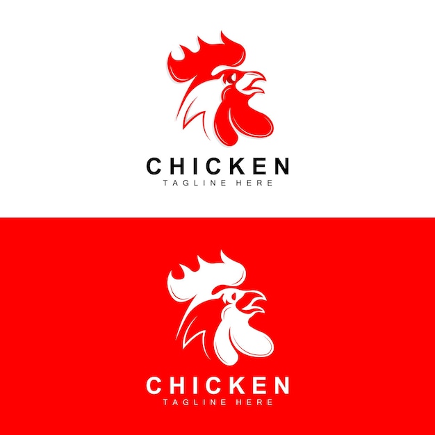 Pollo asado barbacoa logo designchicken head vector empresa marca