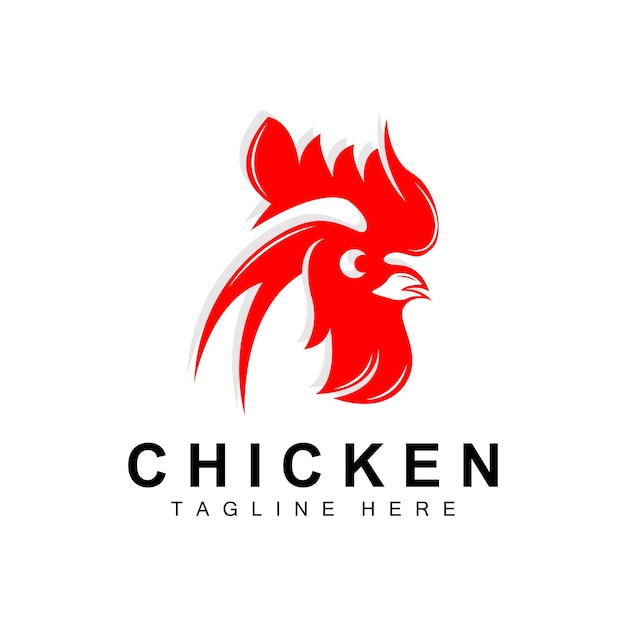 Pollo asado barbacoa logo designchicken head vector empresa marca