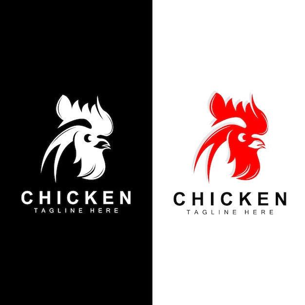 Pollo Asado Barbacoa Logo DesignChicken Head Vector Empresa Marca