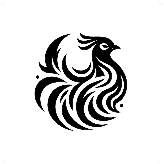 Vector pollo faisán en el tatuaje tribal moderno arte de líneas abstractas de animales contorno minimalista vector