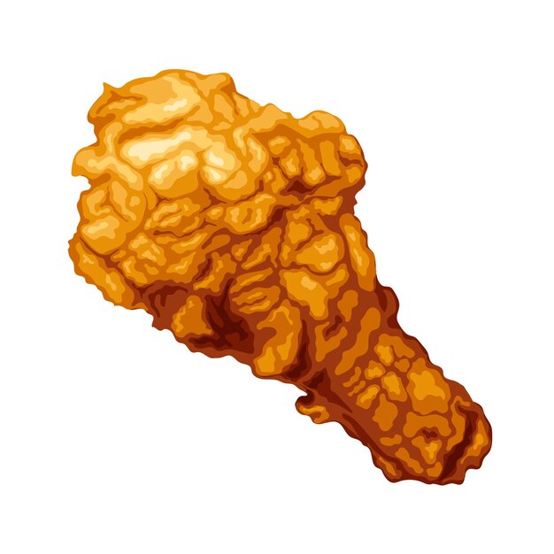 Vector pollo frito crujiente carne crujiente vector ilustración