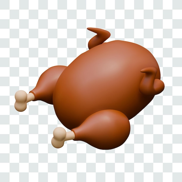 Pollo frito entero apetitoso pato al horno pavo a la parrilla imagen vectorial aislada