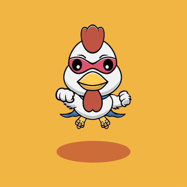 El pollo lindo es una ilustración de dibujos animados de héroes