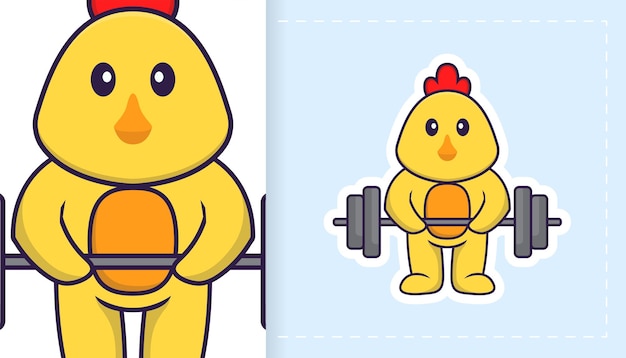 Pollo lindo vector. Se puede utilizar para pegatinas, parches, textiles, papel.