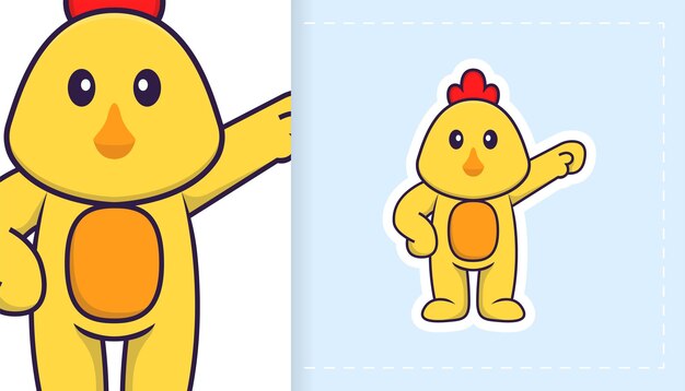 Pollo lindo vector. Se puede utilizar para pegatinas, parches, textiles, papel.