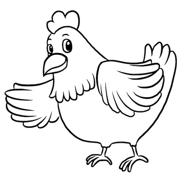 pollo mascota mascotas dibujos animados garabato kawaii anime página para colorear lindo ilustración dibujo imágenes prediseñadas