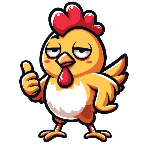 Un pollo mostrando el golpe de la ilustración vector