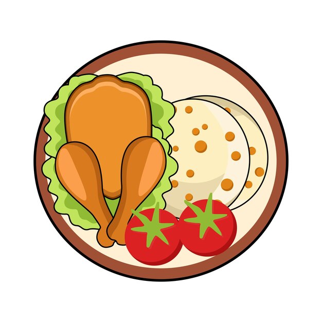 Pollo y pan plano