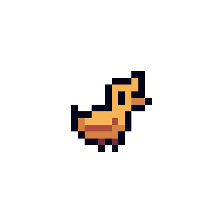 Vector el pollo de pixel art