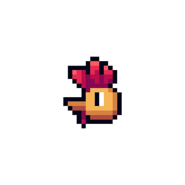 El pollo de pixel art