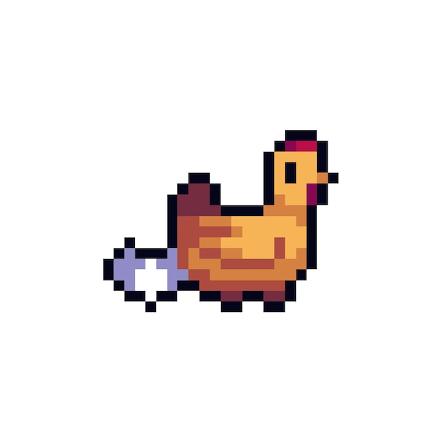 El pollo de pixel art