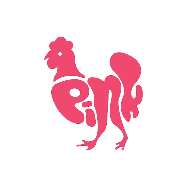 Vector pollo rosa