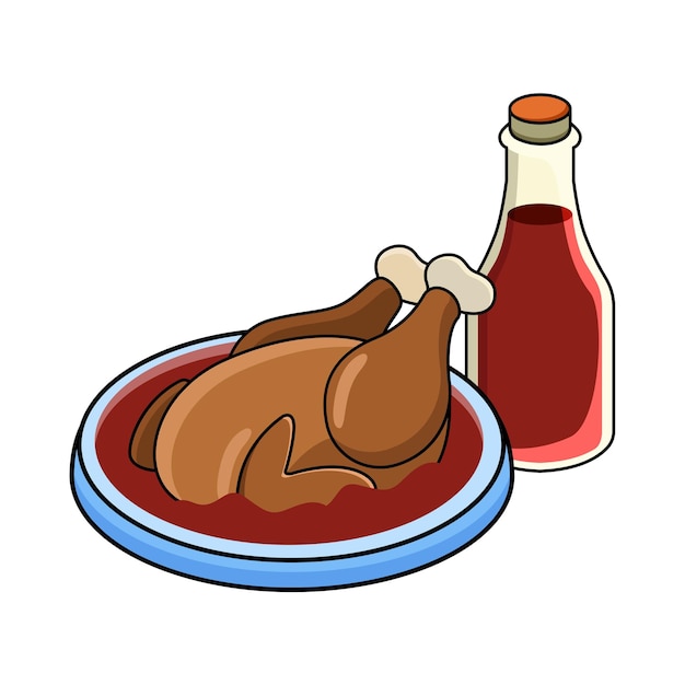 pollo y salsa