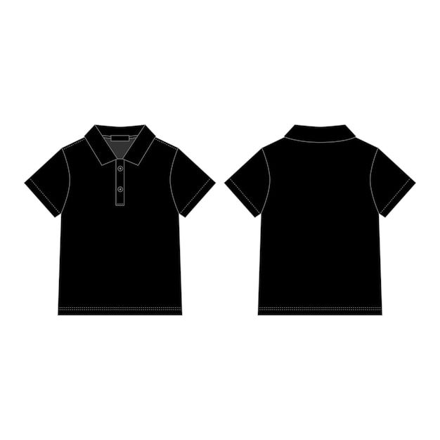 Vector polo negro para niños aislado.