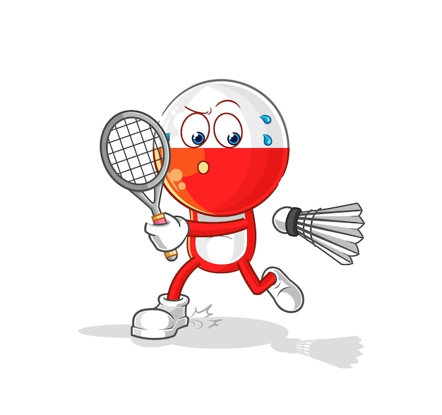 Polonia jugando vector de caracteres de ilustración de bádminton