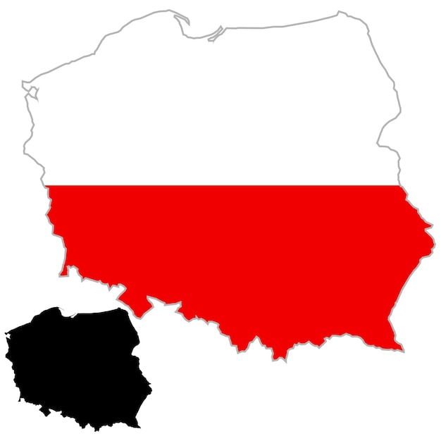 Vector polonia mapa bandera