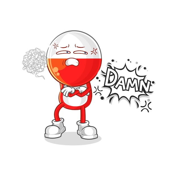 Polonia muy cabreado vector de caracteres de ilustración