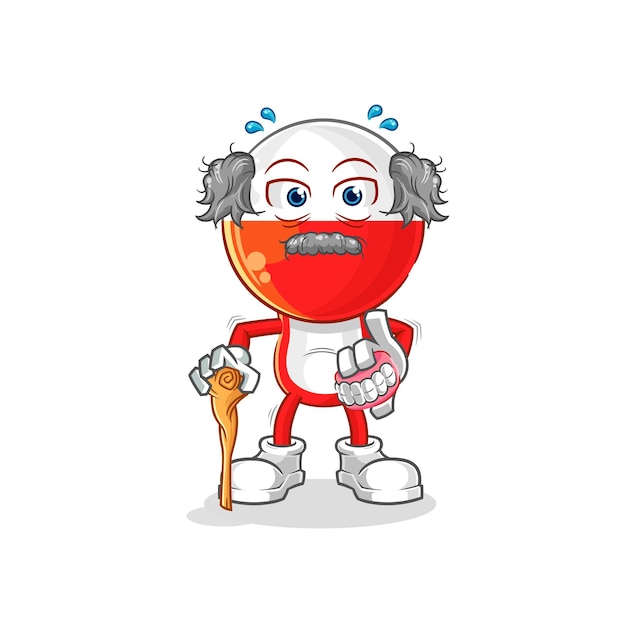 Polonia pelo blanco anciano personaje vector
