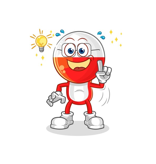 Polonia tiene un vector de mascota de dibujos animados de idea