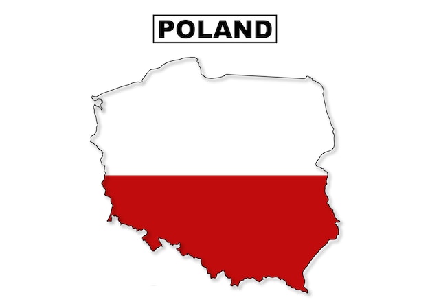 Polonia vector bandera mapa