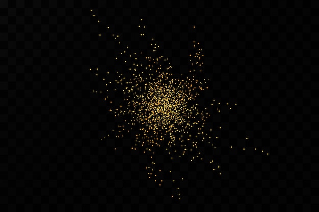 polvo amarillo Efecto de luz . Efecto de polvo. Las partículas de polvo parpadean.
