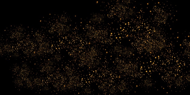 Polvo blanco. Chispas blancas y estrellas doradas brillan con luz especial. brilla en un fondo transparente. patrón abstracto Brillantes partículas de polvo mágico.