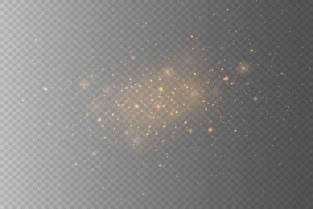 Polvo brillante mágico Pequeñas partículas de polvo con efecto bokeh