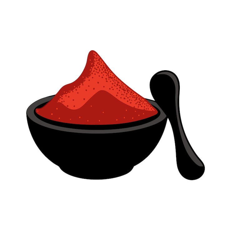 Vector polvo de chile en el vector de icono de piedra de mortero 9