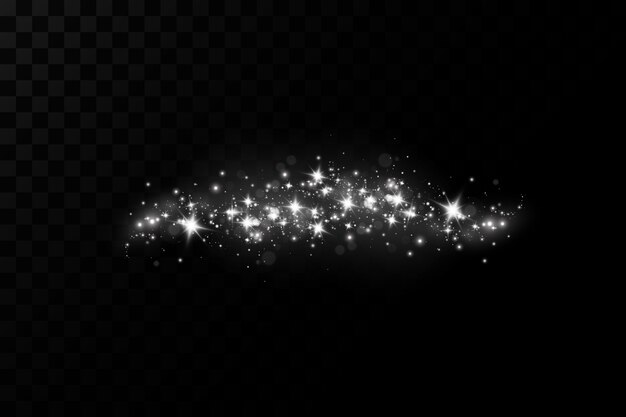 El polvo chispea con estrellas blancas brillan