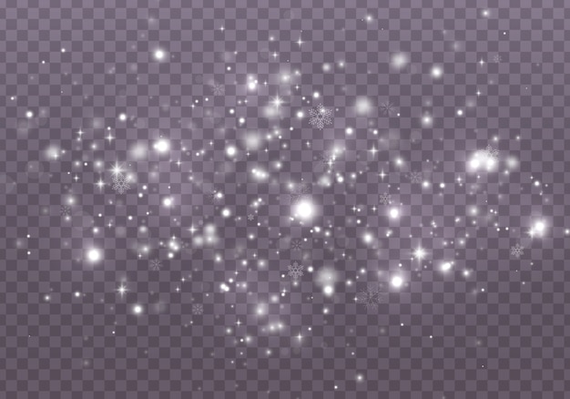 El polvo chispea y las estrellas doradas brillan con una luz especial. Fondo abstracto con efecto bokeh.