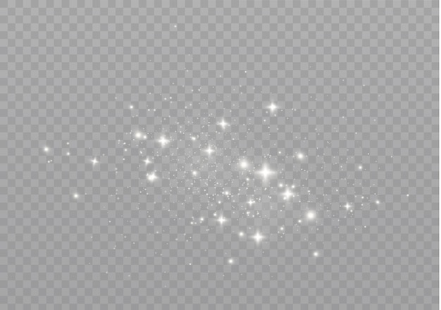 El polvo chispea y las estrellas doradas brillan con luz especial