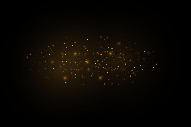 El polvo chispea y las estrellas doradas brillan con luz especial