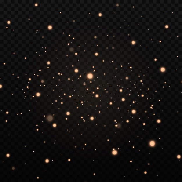 El polvo chispea y las estrellas doradas brillan con una luz especial.
