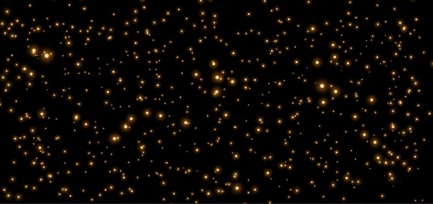El polvo chispea y las estrellas doradas brillan