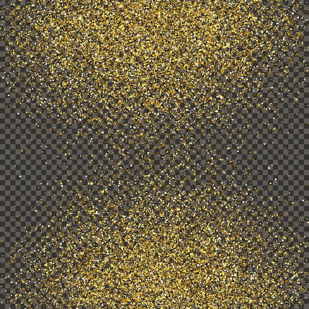 Polvo dorado brillante sobre un fondo gris transparente Polvo con efecto de brillo dorado y espacio vacío para su texto Ilustración vectorial