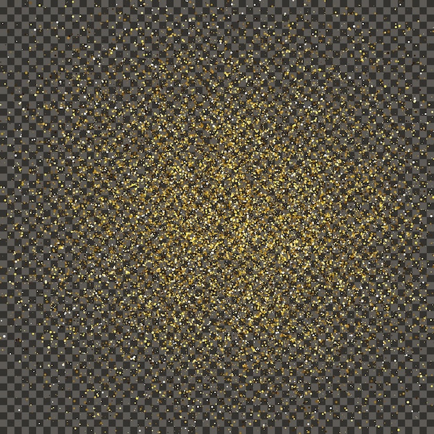Polvo dorado brillante sobre un fondo gris transparente Polvo con efecto de brillo dorado y espacio vacío
