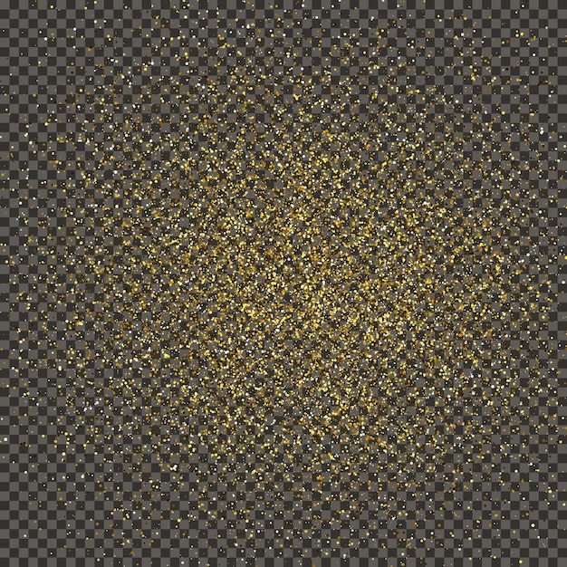 Vector polvo dorado brillante sobre un fondo gris transparente polvo con efecto de brillo dorado y espacio vacío