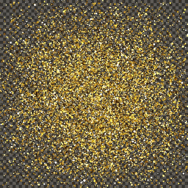 Polvo dorado brillante sobre fondo transparente.