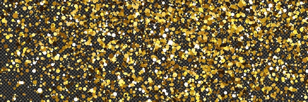 El polvo dorado reluciente con estrellas en un fondo transparente