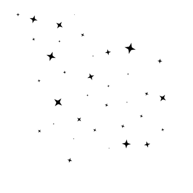 El polvo estelar con efecto de brillo y el espacio vacío estrellas en fondo blanco estrellas en el cielo icono estrellas