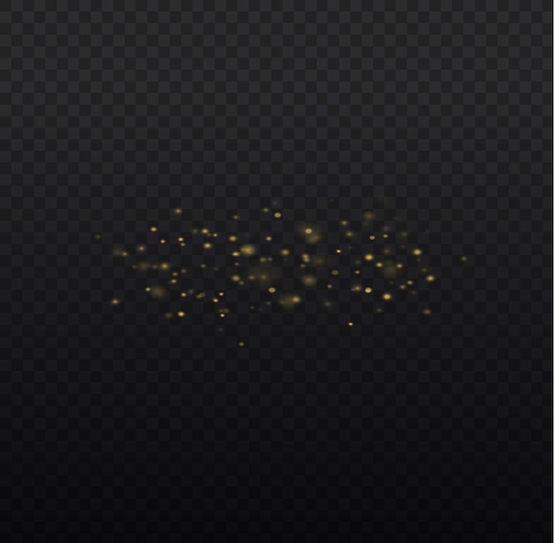 Polvo de estrellas borroso dorado Efecto de luz borrosa Resplandor desenfocado Bokeh Polvo amarillo chispas estrellas vector