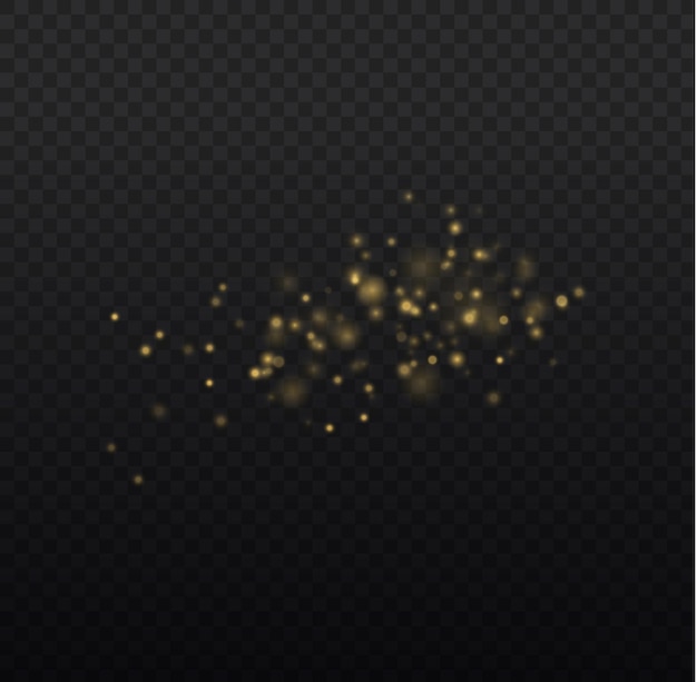 Polvo de estrellas borroso dorado Efecto de luz borrosa Resplandor desenfocado Bokeh Polvo amarillo chispas estrellas vector