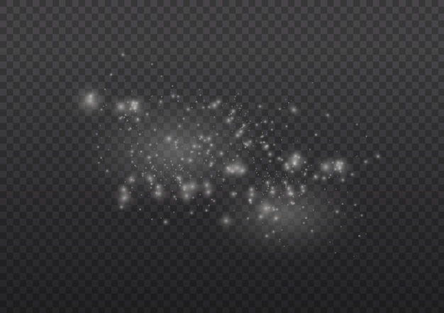 Polvo de estrellas borroso plateado Efecto de luz borroso Resplandor desenfocado bokeh Polvo blanco chispas estrellas vector