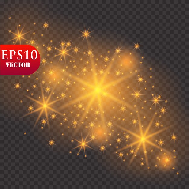 Polvo de estrellas brillante, efecto de luz