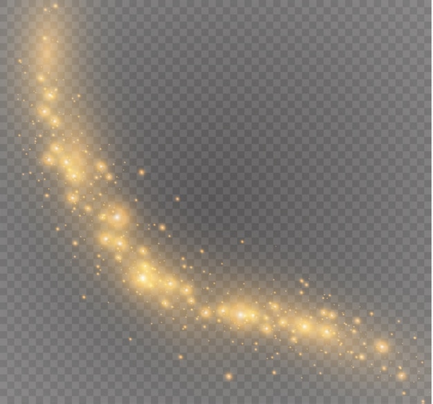 Vector polvo en un fondo transparente. estrellas brillantes. el efecto de iluminación resplandor.